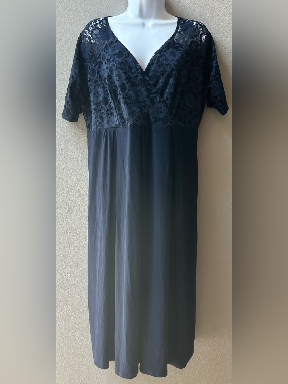 ASOS Maternity Navy Lace Faux Wrap Midi Dress Size US 14
